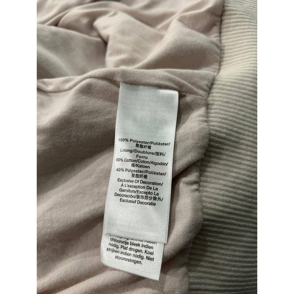 DKNY Sport Womens Faux Fur Hooded Bomber Jacket Blush Beige Detachable Hoodie - Picture 8 of 8